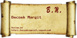 Becsek Margit névjegykártya